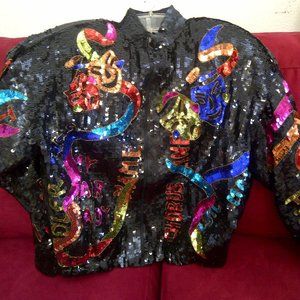 NEW Musical theatre themed sequined jacket. Medium, NWT,excellent condition
